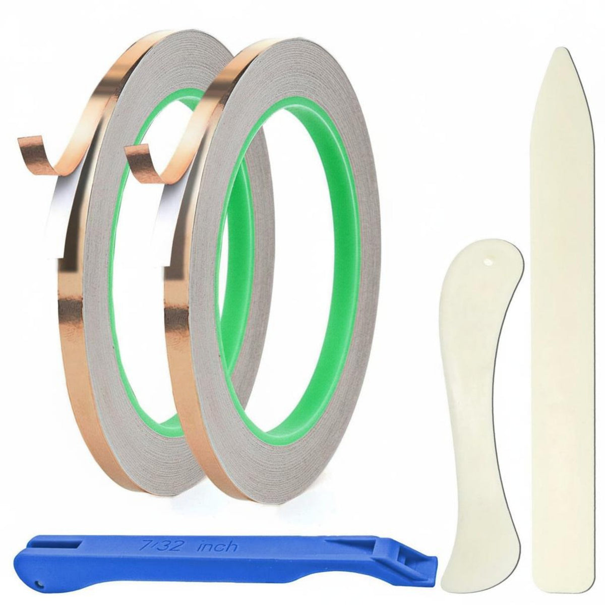 5 Pieces Strong Adhesive Stained Glass Foiling Tape Easy to Peel and Tear Copper Foil Tape Kit Craft Supplies for Electronics Repair