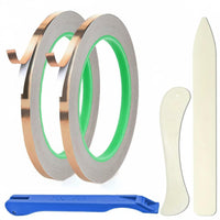 5 Pieces Strong Adhesive Stained Glass Foiling Tape Easy to Peel and Tear Copper Foil Tape Kit Craft Supplies for Electronics Repair