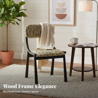 French design Cane rear Dining Chair durable Wood Frame Indoor Furniture Upholstered Seat Home Seating Nordic Design for Interior Designers, Homeowners, Adults, Living Room, Kitchen, Bedroom