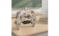 Half Moons Tambourine Lightweight Double-Layer Tambourine Sturdy Musical Instruments for Students, Dancers,