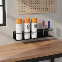 Spray Can and Power Tool Holder Easy to Install Spray Can Holder Wall Mount Tool Organizer Powder Coated Finish for Mechanics