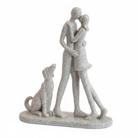 Heartwarming Design Human Dog Sculpture Gift Idea Human Dog Statue Artistic Minimalist Couple Figurine Modern for Desk, Shelf, Living Room