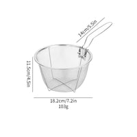 Frying Basket Foldable Noodle Strainer Heat-Resistant for Blanching, Kitchen