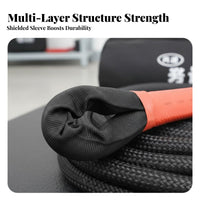 20-Ton Capacity Non-Road-Road Rescue Rope High Strength Tow Rope Elastic for Truck Owners, Emergency Towing, Roadside Assistance