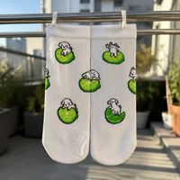 Cycling Socks Mid-Calf Professional Racing Sports Socks for Hiking Trail Running Mountaineering Breathable Quick-Dry Cartoon Design