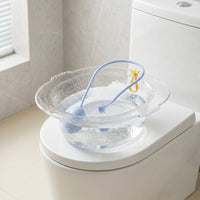Toilet-Mounted Sitz Bath with Flusher Translucent Sitz Bath Basin Contoured Portable Bidet Flexible for Postpartum Women, Perineal Recovery
