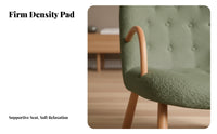 Nordic design Upholstered Armchair with Wooden Legs sturdy Wood Frame Lounge Chair space-saving Design Indoor Furniture snug Fabric for Apartment Dwellers, Young Adults, Balcony, Living Room, Bedroom, perusing corner
