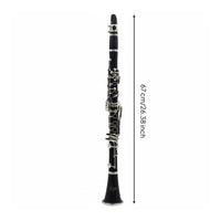 B Flat Tuning Bakelite Clarinet Exam Use 17-Key Clarinet Nickel Plated Woodwind Instrument Long-Lasting for Beginners, Students, Adult Learners, Music Lessons, Practice