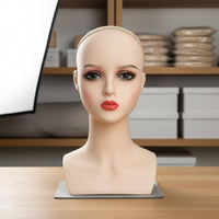 Mannequin Head with Makeup PVC Material Female Mannequin Bust and Shoulders Design for Hair Salon Owners