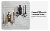 Retro Theme Wall Sconce Versatile Decor Vintage Wall Mounted Candelabra Elegant Accent Hanging Taper Candle Holder for Hallway, Corridor, Living Room