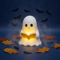 Reading Spirit Lamp Smiling Face Spirit Night Light Resin Material Reading Light Figurine for Bedroom