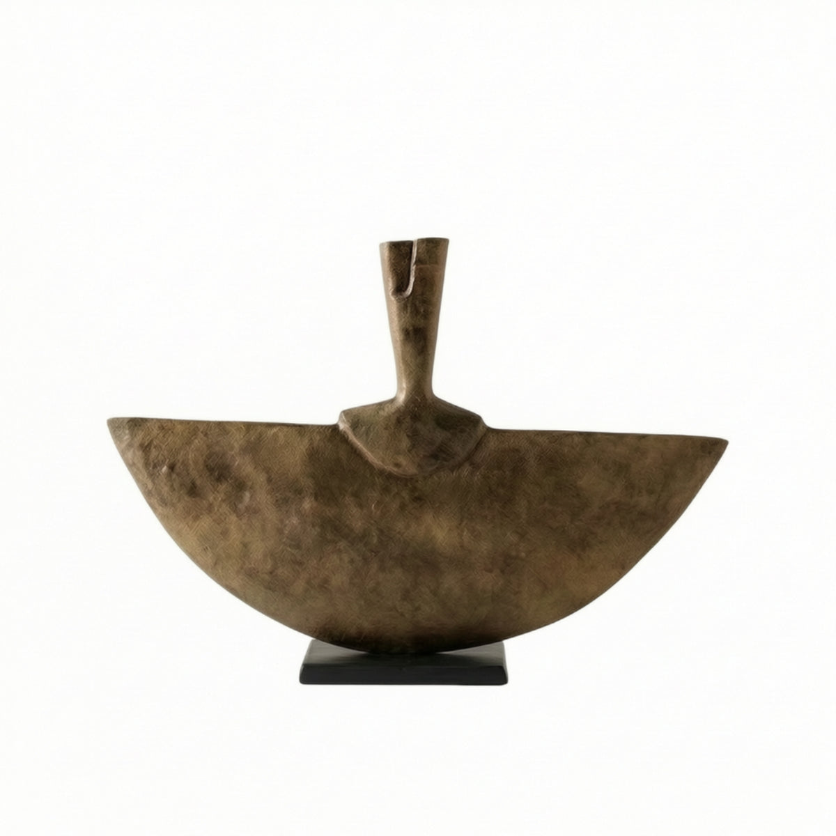Half-Moon Fan Sculpture Modern Sculpture with Rectangular Base Minimalist Sculptural Decorative Piece for Interior Stylists, Art Collectors, Office