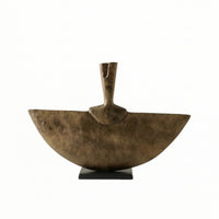 Half-Moon Fan Sculpture Modern Sculpture with Rectangular Base Minimalist Sculptural Decorative Piece for Interior Stylists, Art Collectors, Office