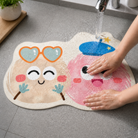 Cartoon Diatomaceous Earth Bath Mat, Non-Slip Absorbent Bathroom Floor Mat for Home