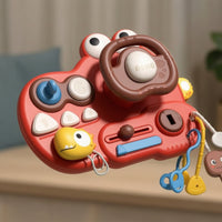 Dinosaur-Themed Stroller Steering Wheel Toy Multifunction Stroller Toy Sensory Travel-Friendly for Toddlers