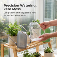 Long Spout Watering Can for Indoor Outdoor Plants, Stainless Steel or ABS Plastic
