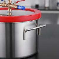 Stainless Steel Vacuum Degassing Container Transparent Lid Vacuum Chamber with Hose Heavy Duty Degassing Chamber with Hose Airtight for Hobbyists, Professionals, Resin Casting, Silicone Molding, Laboratory