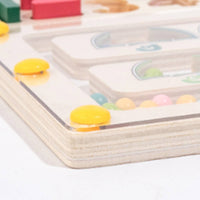 Wooden Math Board with Clock Hands-on Wooden Math Learning Board Learning Center Multi-Sensory Colorful for Preschoolers