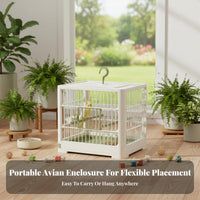 Villa Design House-Shaped Aviary Spacious Interior avian enclosure Convenient Feeding Door Parrot Enclosure Easy to Clean for Indoors, Living Room, Balcony, Patio