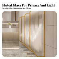 Urinal Privacy Screen Fluted Glass Panel Urinal Privacy Screen Minimalist Design Long-Lasting for Property Managers, Architects