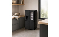 Black Dollhouse Refrigerator Clear Door Panel Miniature Refrigerator Water Dispenser Dollhouse Kitchen Decoration Matte Finish