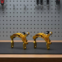Folding Bike Brake Caliper Stable Braking Linear-Pull Brake Caliper Set Precision Made C-Clamp Bike Brakes for Portable Two-Wheeler Owners