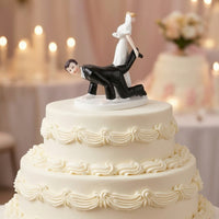 Wedding Cake Topper with Bride and Groom Sweet Wedding Cake Topper Long Ornament for Newlyweds