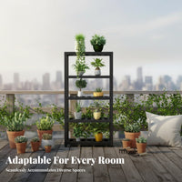 Floor-Standing Multi-Tier -plant- Pot Rack Modern Minimalist design Plant Stand Acts as a divider Display storage capacitySaving for Gardeners, Apartment Dwellers, homeowners, Balcony, Indoor, Living Room, Corner