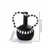 Black White Decorative Vase Modern Style Irregular Ceramic Vase Sophisticated Decor for Entryway