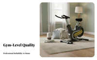 Silent Operation Cycling Bike Seamless Belt Drive Stationary Cycling Bike Sturdy Steel Frame Stationary Exercise Exercise Bike Comfortable Seat for Gym