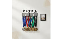 Showcase Your Achievements Running Medal Holder Sturdy and Long-Lasting Wall Mounted Medal Hanger Great Gift Idea Athlete Awards Display Cut for Runners, Athletes, Home Gym, Living Room, Bedroom