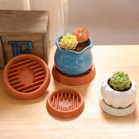 Plant Saucers with Ridged Edge, Heavy Duty Drip Base for Outdoor Plants, Sturdy Plant Pot Saucer and Plant Bases for Horticulture