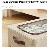 Transparent Shoe Container Space-Saving Organizer Box Stackable for Under Bed