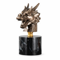 Animal Bust Sculpture Metal-Like Tabletop Ornament Small Tabletop Statue for Homeowners, Living Room