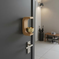 Wooden Entry Chime No Required Door Chime Soothing Sound Wood and Brass Bell for Shop Entrance