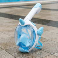 Snorkel Face Cover Wide View Dry Snorkel Face Gear Skin-Friendly Silicone Water Sport Equipment for Children, Swimming