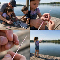 Pink Macaron Carbon UL Solid Baitcasting Rod Set for Kids and Beginners
