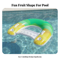 Thickened PVC Dragon Fruit Pool Buoy Double Handles U-Shaped Buoy Ing Chair Leak-Proof Valve for Adults, Family, Beach, Lake