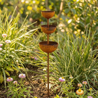 Bird Water Feeder Outdoor Bird Bath with Metal Stake Heavy Duty for Flower Bed