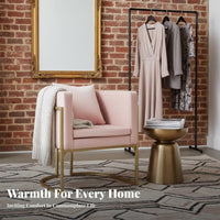Comfortable Cushion Curved Back Single Armchair Rust-Proof Frame Indoor Furniture Modern Design Home Seating Textured Textile for Business Owners, Interior Designers, Beauty Salon, Reception Area, Boutique, Living Room