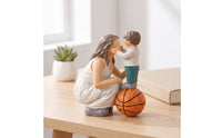 Decorative Family Figurine Glossy Cartoon Ornament Painted Resin Statue Detailed for Families, Shelf, Desk, Bedside Table