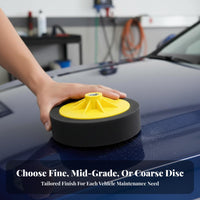 fastener and Loop Fastener Wavy-Faced Polisher Disc Machine cleanable Polishing disc Reusable Buffing Wheel Highly Absorbent for auto Detailers, Auto aficionados, auto shop Technicians, Vehicle Waxing, Paint Correction, Garage