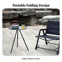 Portable Tripod Table Foldable Small Round Folding Table Ultralight for Picnickers, Journeyers