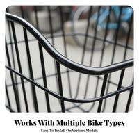 Large Capacity Cycle Rear Cargo Basket Multi-Purpose Mountain Bike Rear Basket Easy Installation for Students, Commuting, Grocery Shopping