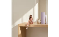 Miniature Seated Woman Figurine Hand-Painted Female Character Mini Figurine Realistic Cross-Legged Female for Shelf Decor