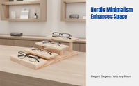 Sturdy Wooden Glasses Display Stand, Multitier Step Rack, Eyewear Shop Organizer, Minimalist Nordic Design, Wooden Showcase Prop