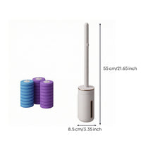 Wall Mounted Toilet Brush Space Saving Toilet Brush with Holder Compact Replaceable for Bathroom