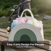 Cotton Rope Diaper Organizer Multipurpose Woven Rope Nursery Basket Portable Diaper Storage Bin Large Capacity Woven Storage Bin