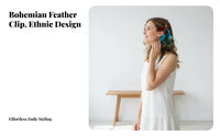 Feather Hair Fastener Handmade Peacock Feather Hair Fastener Colorful Feathers Chic Able for Women, Photography Shoots