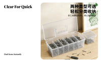 Secure Latch Transparent Screw Organizer Multi-Grid Storage Box Portable Compartment Tool Box for DIY Enthusiasts, Hobbyists, Technicians, Workshop, Garage